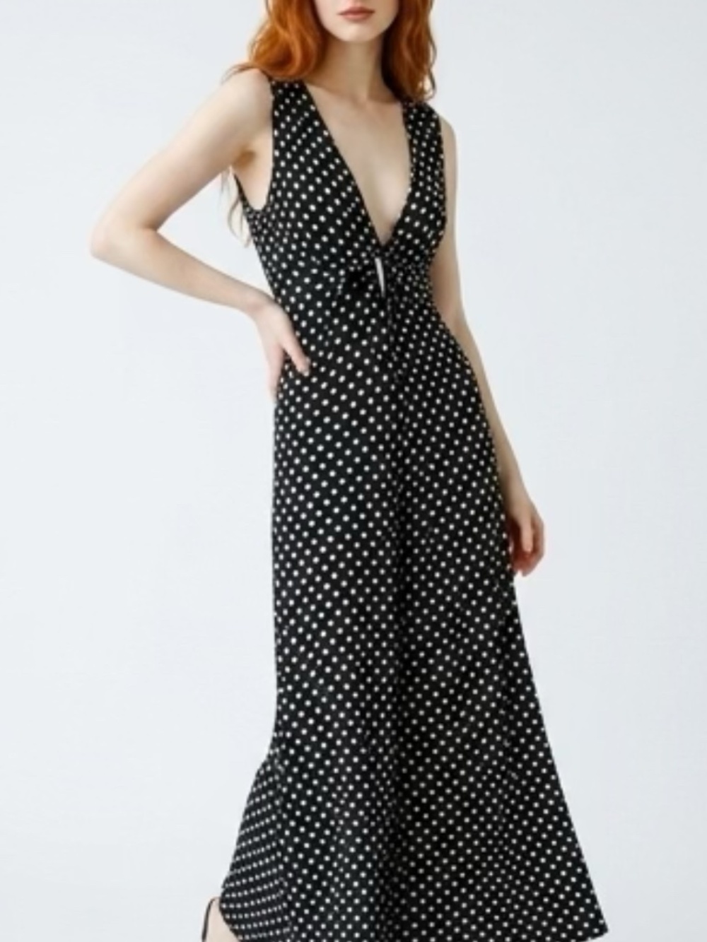 Trendy NOM Navy Polka Dot One Piece Jumpsuit Medium